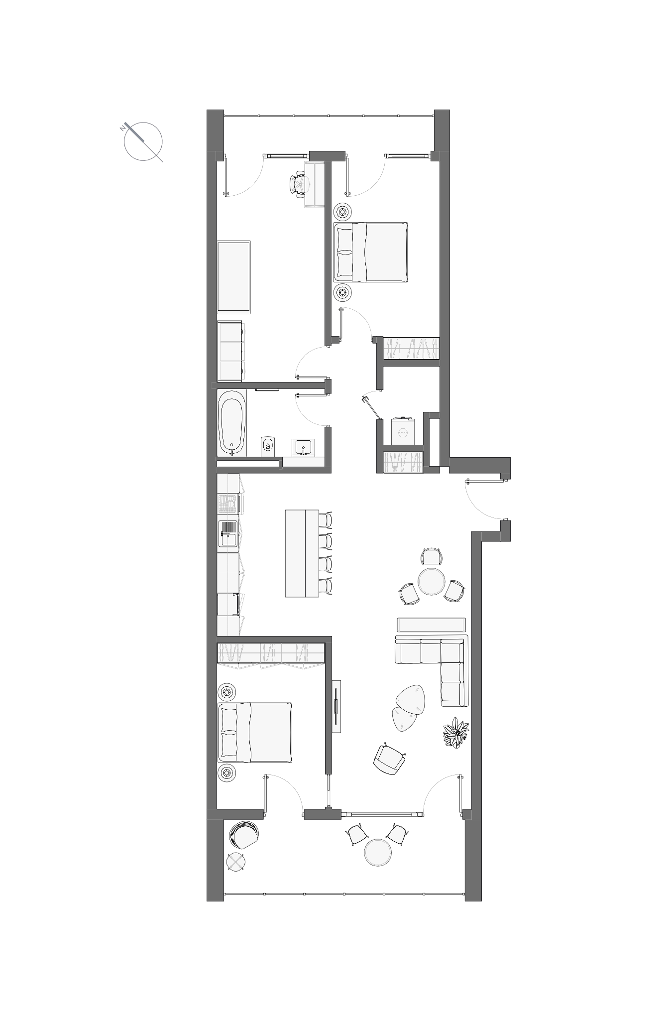 Black and White Floor Plan