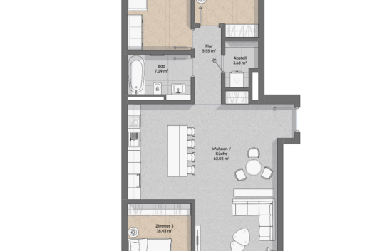 wohnung grundriss realistich